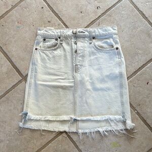 Rag and Bone Denim Frayed Hem Skirt